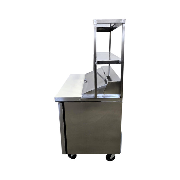 TRUE TSSU-48-12-HC Refrigerated Prep Table with Double Overshelf - 2 Solid Door  - 48 Inch