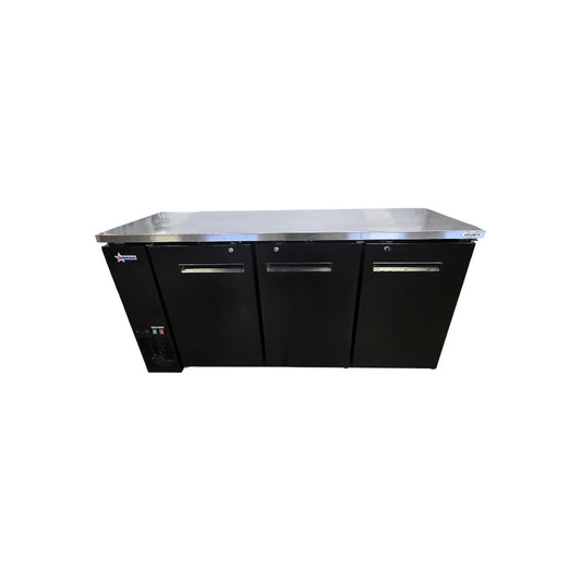 Omcan UBB-24-72F-HC Back Bar Cooler - 3 Door - 72 Inch