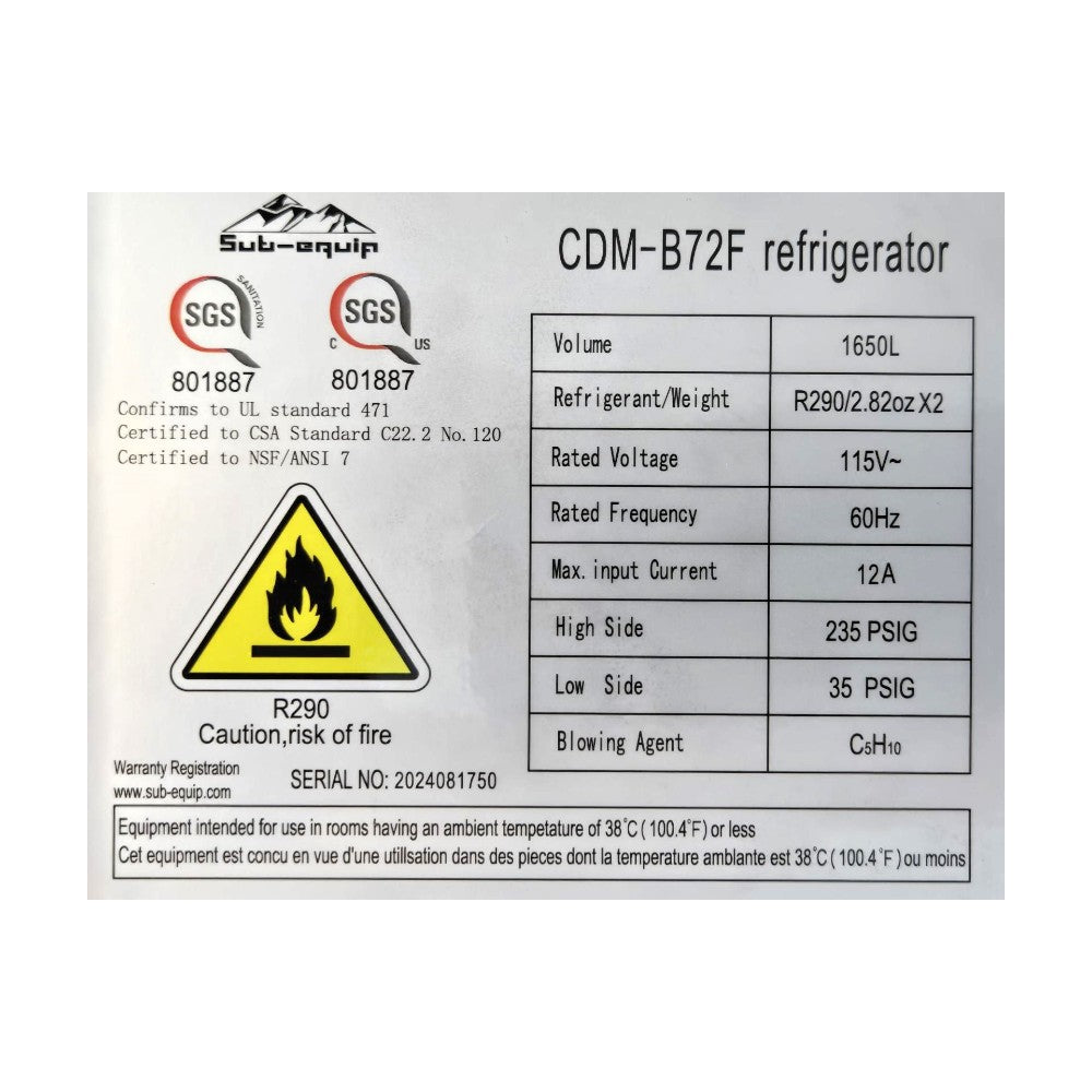 Chefco CDM-B72F Upright Freezer