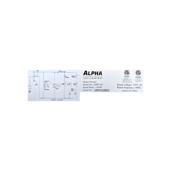Alpha AIHP-36C Insulated Proofer/Heated Holding Cabinet - 36 Full Size Sheet Pan Capacity