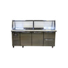 Sub-Equip CUSC-84G-2D Refrigerated Prep Table with Sneeze Guard - 84 inch