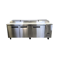 EFI CPDR3-93VC Refrigerated Pizza Prep Table - 3 Solid Door - 93 Inch