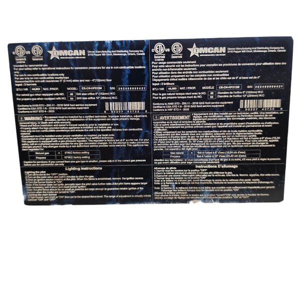 Omcan 43733 Countertop Hot Plate - Nat Gas