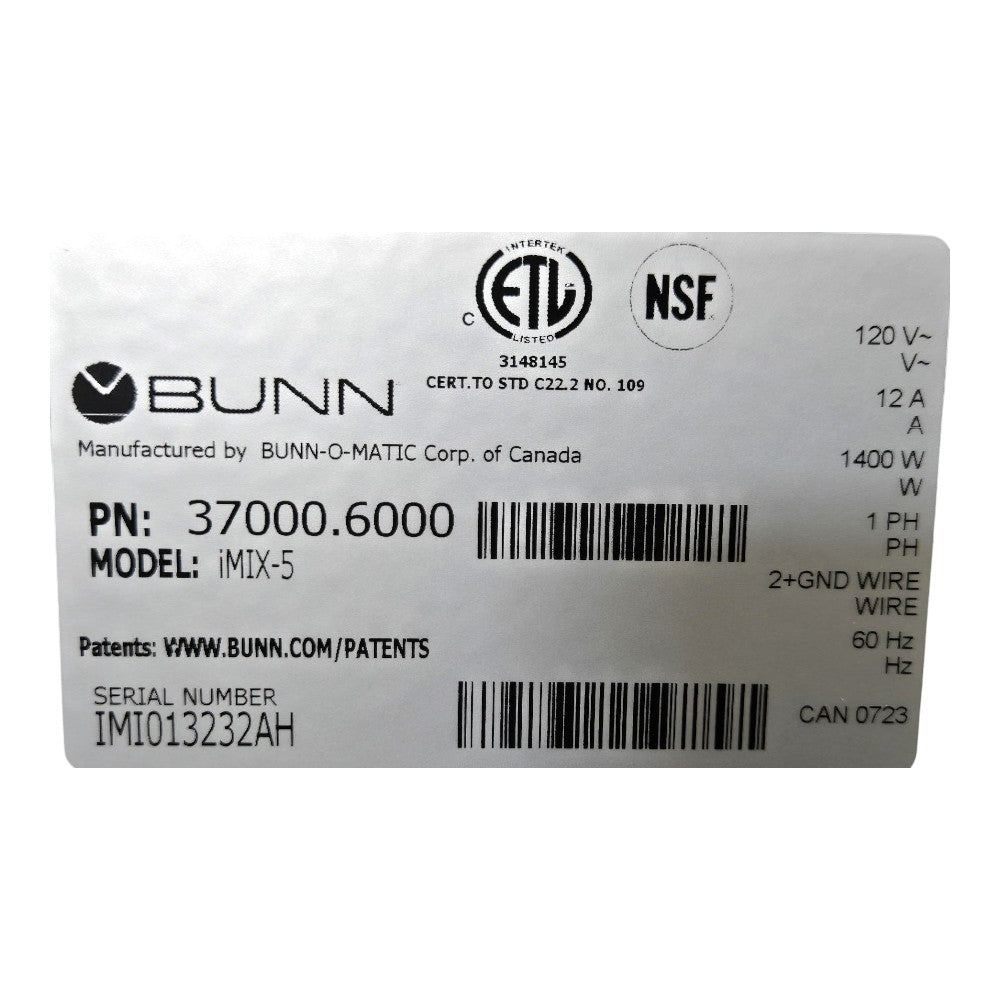 Bunn IMIX-5 Hot Beverage System