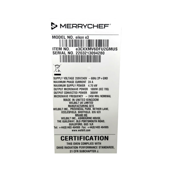 MerryChef Eikon e3 Electric High-Speed Oven