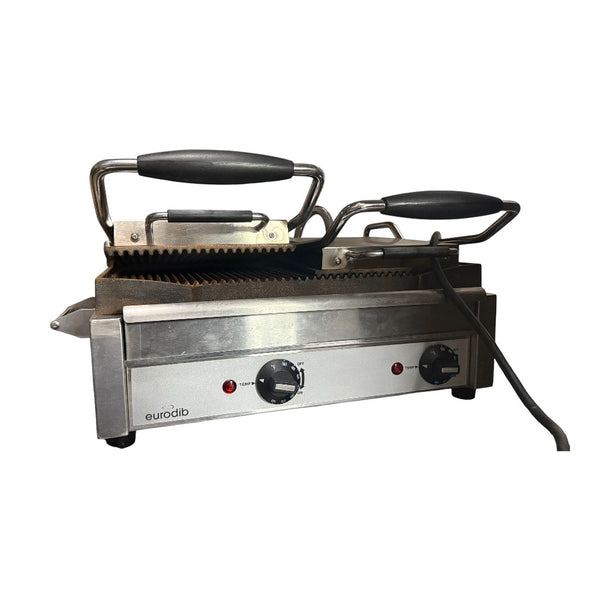 Eurodib SFE02365 Double Groved Sandwich Grill - 10 Inch