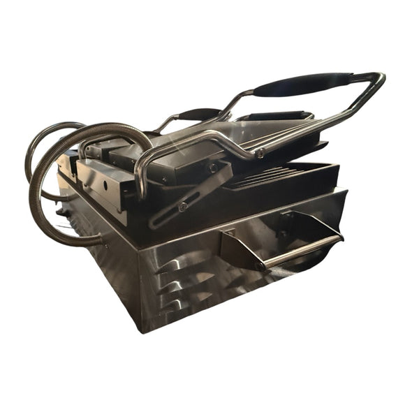 Eurodib SFE02365 Double Groved Sandwich Grill - 10 Inch