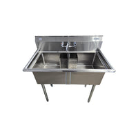 Omcan 22113 18x18x11 inch Two Tub Sink