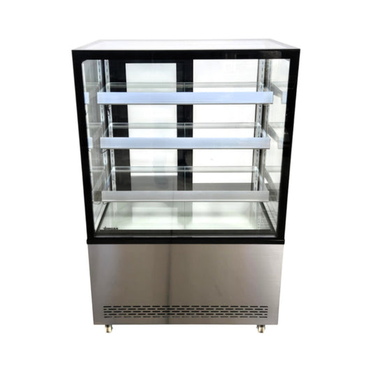 Omcan RS-CN-0271-S Square Glass Floor Refrigerated Display Case - 36 Inch