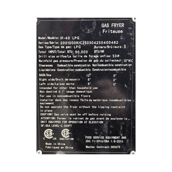 Inferno IF-40 Gas Floor Fryer