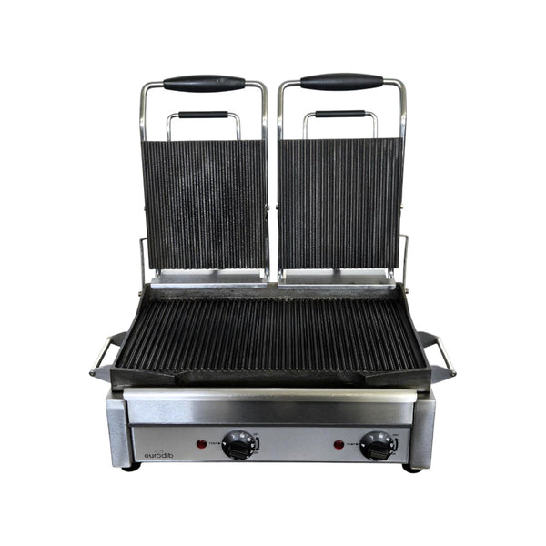 Eurodib SFE02365 Double Groved Sandwich Grill - 10 Inch