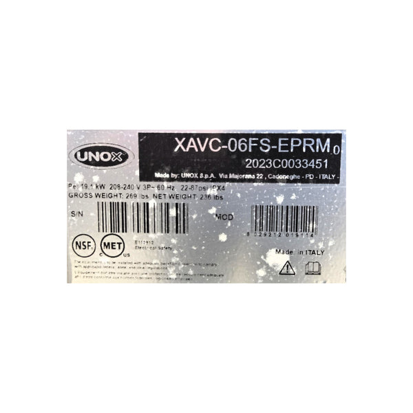 Unox XAVC-06FS-EPRM and XAVHC-HCFS Combi Oven - Electric