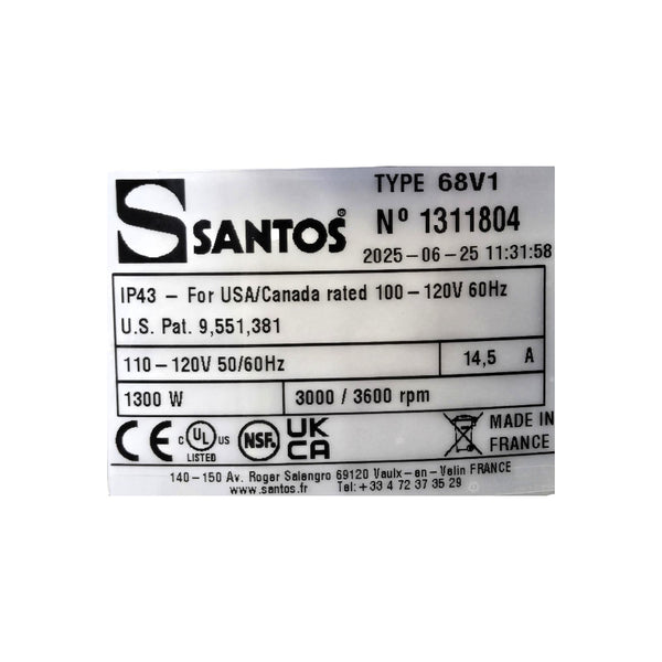 Santos 68V1 Centrifugal Fruit and Vegetable Juice Extractor - Never Used