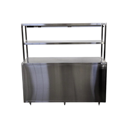 Thorinox TK0C-1860-SS Open Storage Cabinet with Double Overshelf and Hatco GRAH-54 Glo-Ray Strip Heater