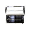 Thorinox TK0C-1860-SS Open Storage Cabinet with Double Overshelf and Hatco GRAH-54 Glo-Ray Strip Heater