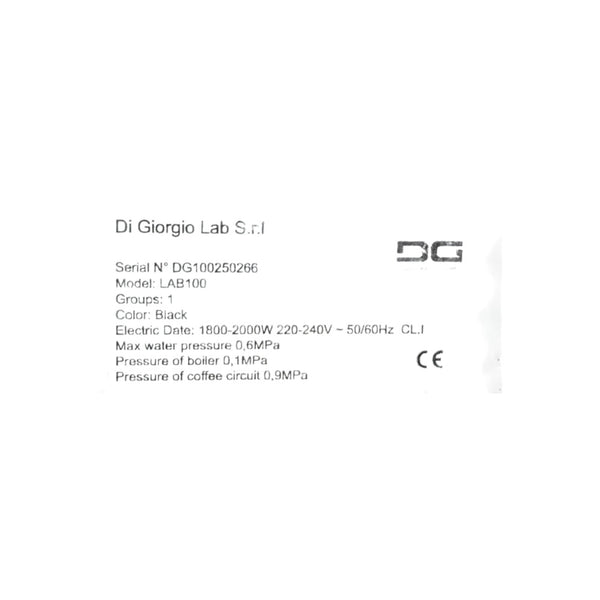 Di Giorgio LAB100 1 Group Espresso Machine