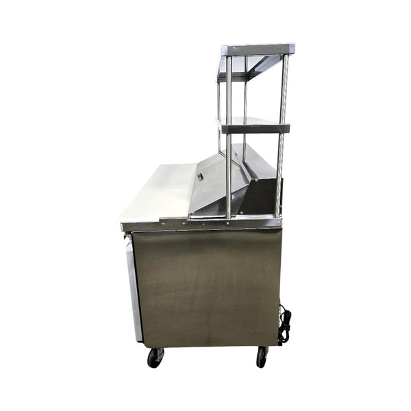 Glacier GST-60-16 / 1260SS Refrigerated Prep Table - 2 Solid Door - 60 Inch with Thorinox overshelf