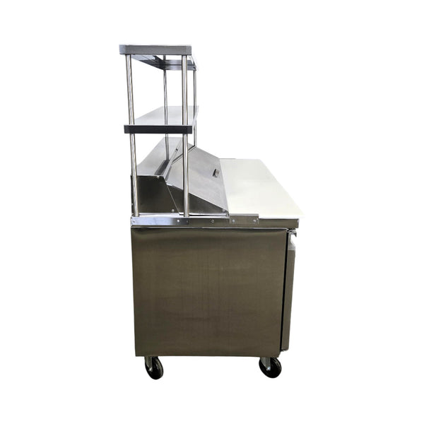 Glacier GST-60-16 / 1260SS Refrigerated Prep Table - 2 Solid Door - 60 Inch with Thorinox overshelf