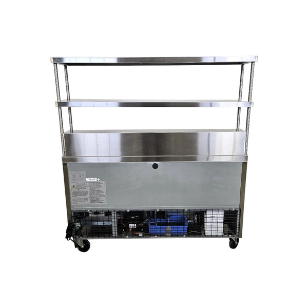 Glacier GST-60-16 / 1260SS Refrigerated Prep Table - 2 Solid Door - 60 Inch with Thorinox overshelf