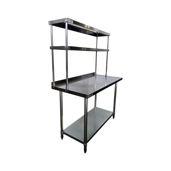 Ace OS-1248-418/ WTB-2448-2R-418 Worktable with Double Overshelf