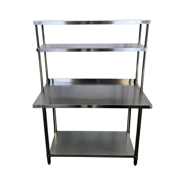 Ace OS-1248-418/ WTB-2448-2R-418 Worktable with Double Overshelf