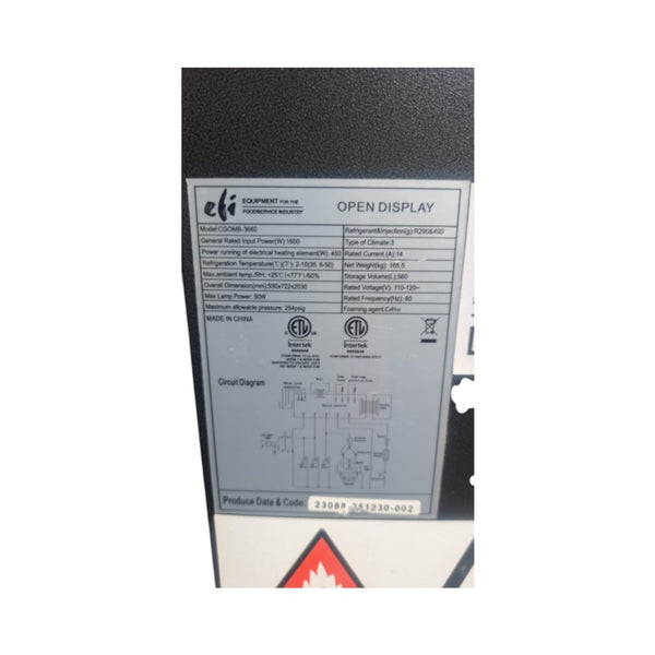 EFI CGOMB-4880 Merchandisers Open Glass Side 48 inch