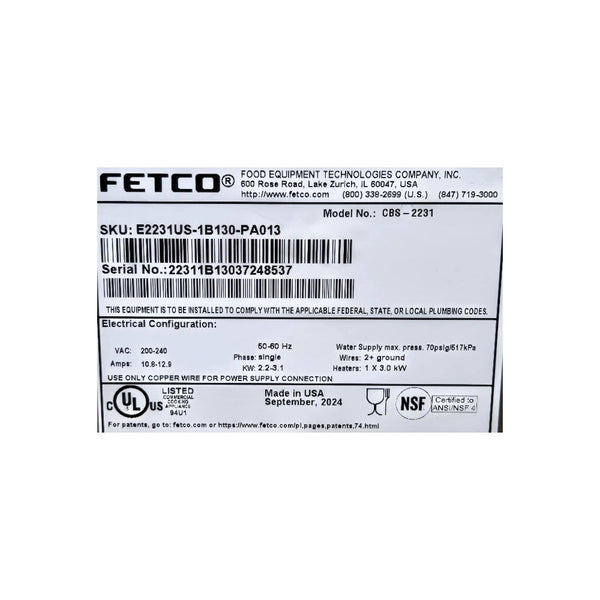 FETCO  CBS-2231 /  L4S-10 / S4S0-10-1 1 Gallon Thermal Brewer with Two 1 gallon Thermal Dispensers and Dispenser Stand