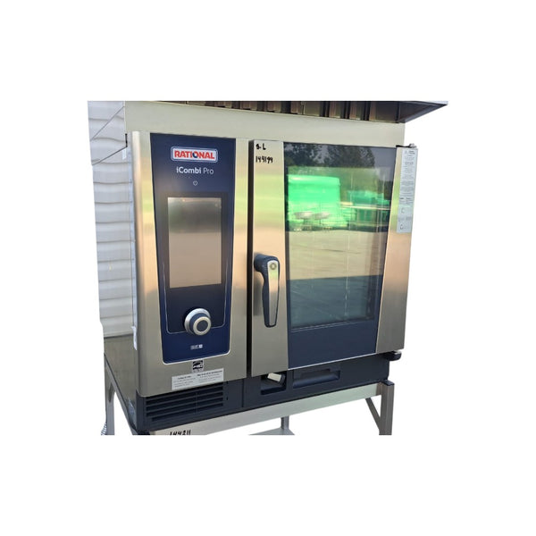 Rational LM100BE iCombi Pro 6-half size with Vented Hood and Stand
