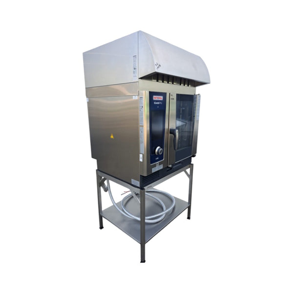 Rational LM100BE iCombi Pro 6-half size with Vented Hood and Stand