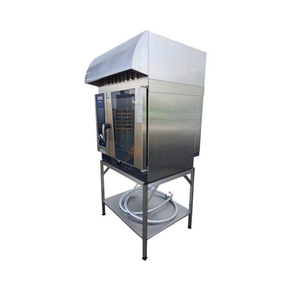 Rational LM100BE iCombi Pro 6-half size with Vented Hood and Stand