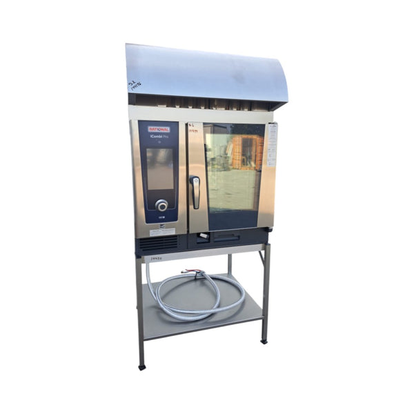 Rational LM100BE iCombi Pro 6-half size with Vented Hood and Stand