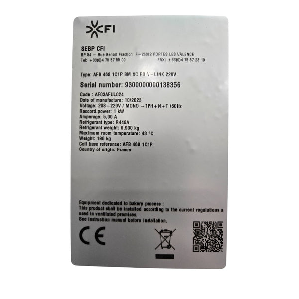 CFI AFB 468 1C1P BM FD V -LINK 220V Proofing Cabinet