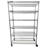 Custom Wire Rack Chrome Wire Rack - 6 Shelves with Wheels