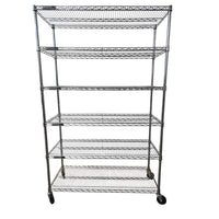 Custom Wire Rack Chrome Wire Rack - 6 Shelves with Wheels