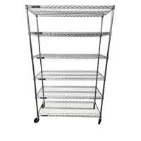 Custom Wire Rack Chrome Wire Rack - 6 Shelves with Wheels