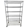 Custom Wire Rack Chrome Wire Rack - 6 Shelves with Wheels
