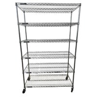 Custom Wire Rack Chrome Wire Rack - 6 Shelves with Wheels