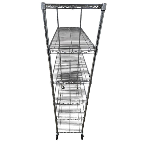 Custom Wire Rack Chrome Wire Rack - 6 Shelves with Wheels