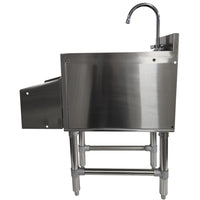 Stainless Steel Bak Sink - 12 x 24 x 30 Bar Sink with Faucet - 12 X 19 Inch