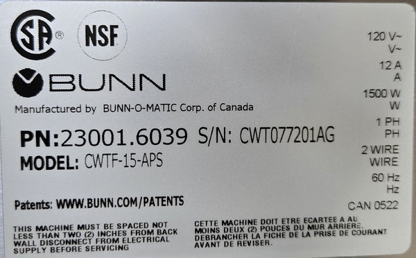 Bunn CWTF15APS Coffee Airpot System