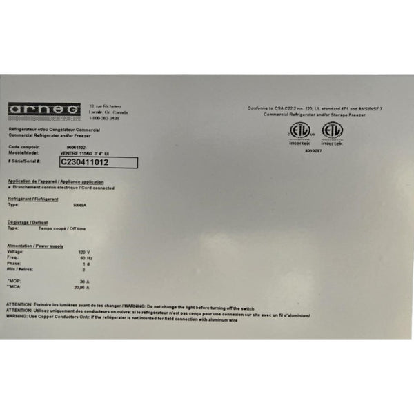 Arneg VENERE3'4UI Open Air Refrigerator