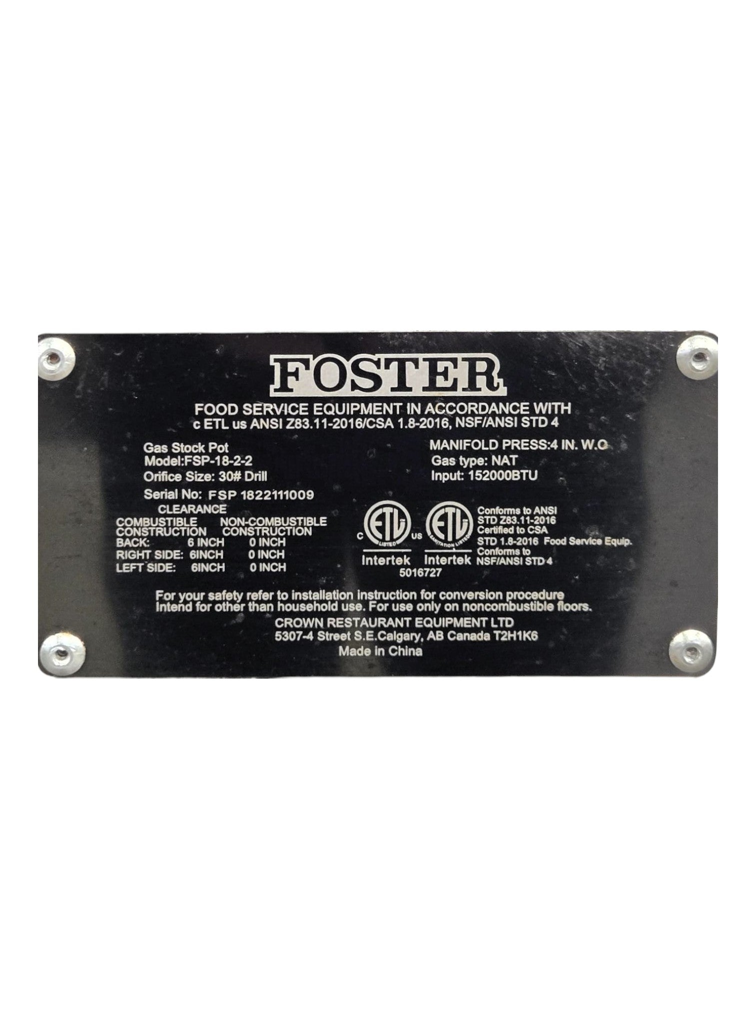 Foster FSP-18-2-2 Double Stock Pot Range - Natural Gas