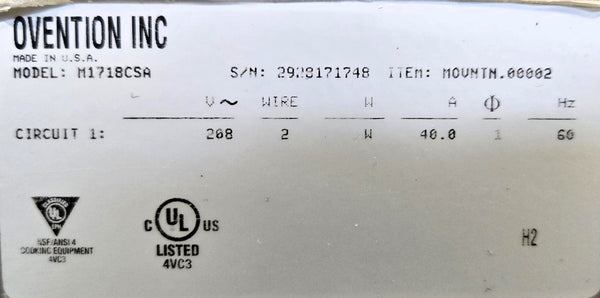 Ovention M1718CSA Matchbox Oven