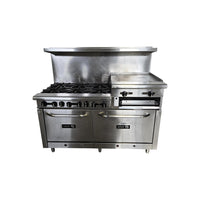 Asber AEMR-2-RG24-B60HNG Range with Raised Griddle and Ovens - Natural Gas