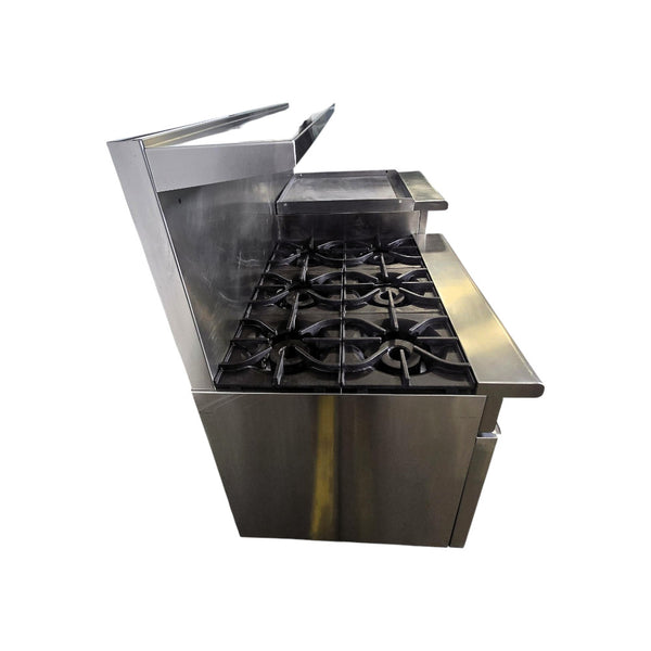 Asber AEMR-2-RG24-B60HNG Range with Raised Griddle and Ovens - Natural Gas