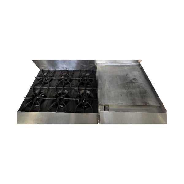 Asber AEMR-2-RG24-B60HNG Range with Raised Griddle and Ovens - Natural Gas