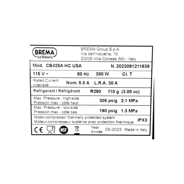 Brema CB425A Ice Maker with Bin