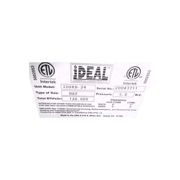 Ideal IDSKB-24 Shish Kabob Broiler