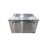 TRUE TWT-48-HC Worktop Refrigerator with Backsplash -  2 Solid Door - 48 Inch