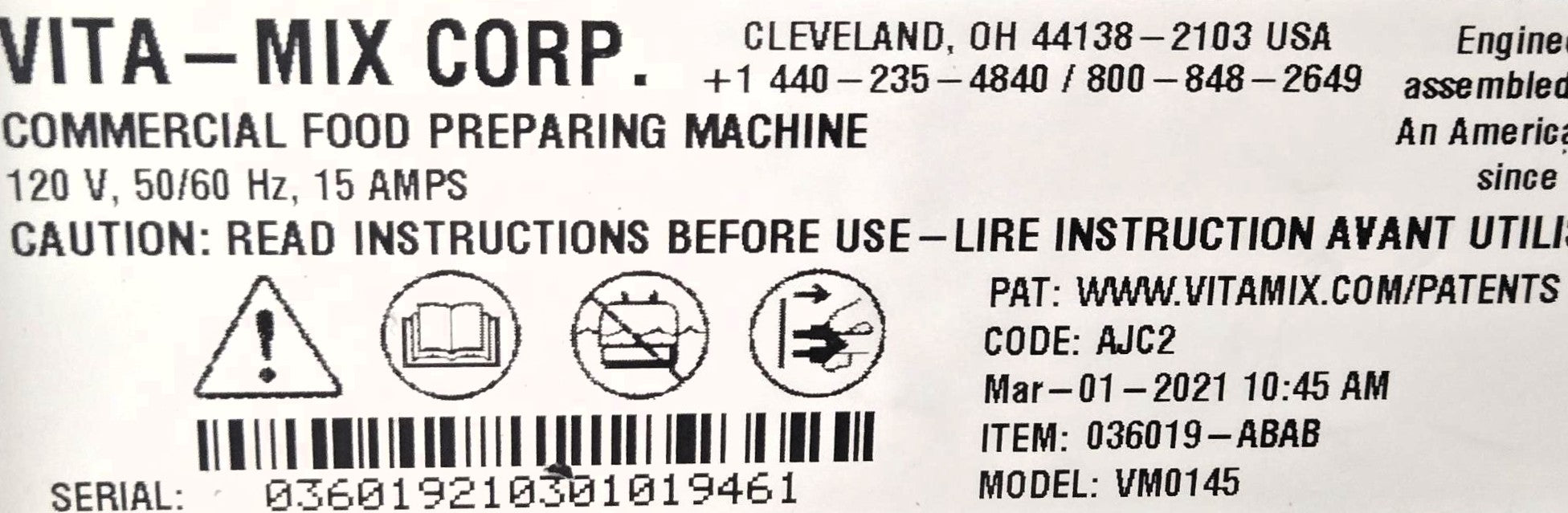 Vitamix VM0145 Blender